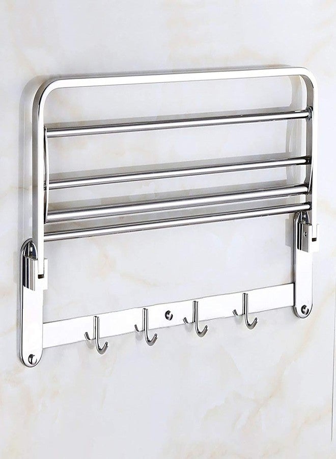 Primax Casa 304 Grade Stainless Steel Folding Towel Rack for Bathroom/Towel Stand/Hanger/Bathroom Accessories (24 Inch-Chrome) - Image 3